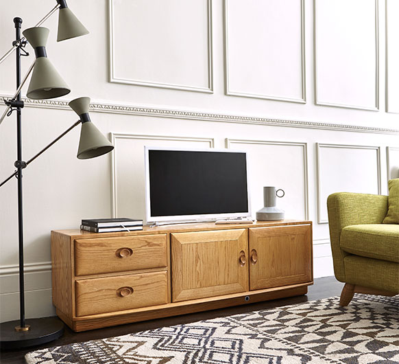 Windsor Wide Ir Tv Unit Tv Media Cabinets Ercol Furniture